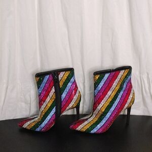 INC International Concepts Multi-colored Heeled Boots Size 5.5 M